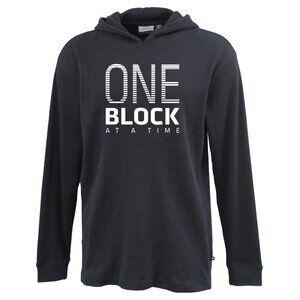 Men's OTF orangetheory ONE BLOCK Thermal waffle Hoodie BLACK